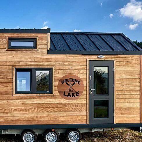 12 "X12" Round Wooden Signb for Front Door Decoration, Welcome to The Lake Wooden Sign Door Hanging for Farmhouse Porch Living Room Bedroom Front Door Kitchen Garden in Kuwait