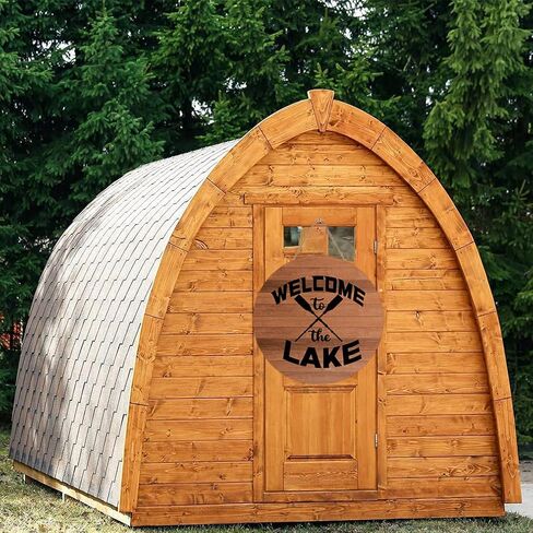 12 "X12" Round Wooden Signb for Front Door Decoration, Welcome to The Lake Wooden Sign Door Hanging for Farmhouse Porch Living Room Bedroom Front Door Kitchen Garden in Kuwait