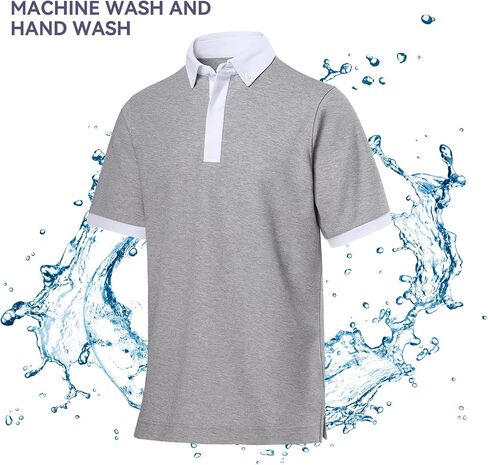DEOLAX Mens Polo Shirts Fashion Colorblock Golf Polo Shirts Casual Classic Fit Soft Breathable Short Sleeve Polo Shirt in Saudi Arabia