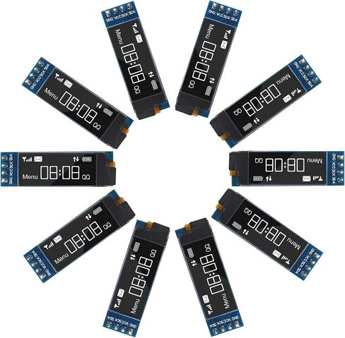 4pcs I2C Display Module 0.91 Inch I2C OLED Display Module I2C OLED Screen Driver DC 3.3V~5V 4PINS for Arduino ESP32 ESP8266 AVR PIC STM32 for Raspberry pi (10pcs Blue) in Saudi Arabia