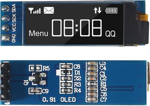 4pcs I2C Display Module 0.91 Inch I2C OLED Display Module I2C OLED Screen Driver DC 3.3V~5V 4PINS for Arduino ESP32 ESP8266 AVR PIC STM32 for Raspberry pi (10pcs Blue) in Saudi Arabia