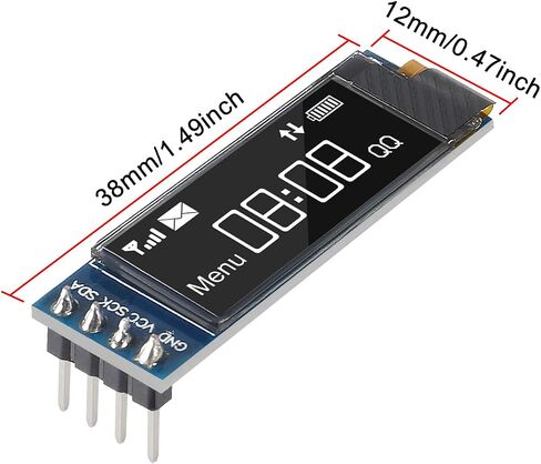 4pcs I2C Display Module 0.91 Inch I2C OLED Display Module I2C OLED Screen Driver DC 3.3V~5V 4PINS for Arduino ESP32 ESP8266 AVR PIC STM32 for Raspberry pi (10pcs Blue) in Saudi Arabia