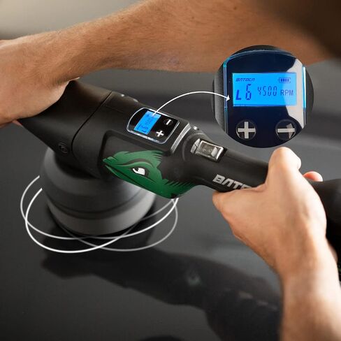 BATOCA S2 Cordless Car Buffer Polisher for Car Detailing with 1pc 5.0Ah Battery, Smart LCD Screen Display, 2000-4500 RPM Dual Action Polisher Kit for Removing Scratch in Saudi Arabia