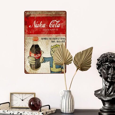 Nuka Cola Metal Sign, Bar Poster Vintage Tin Signs Man Cave Accessories Garage Backyard Wall Decor Art 12 x 8 Inch in Saudi Arabia