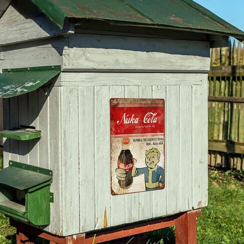Nuka Cola Metal Sign, Bar Poster Vintage Tin Signs Man Cave Accessories Garage Backyard Wall Decor Art 12 x 8 Inch in Saudi Arabia