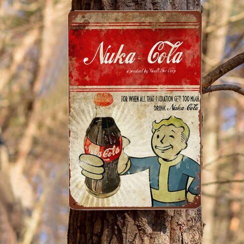 Nuka Cola Metal Sign, Bar Poster Vintage Tin Signs Man Cave Accessories Garage Backyard Wall Decor Art 12 x 8 Inch in Saudi Arabia
