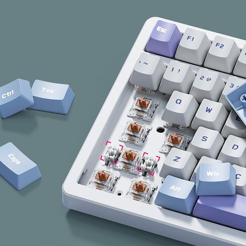 Mechanical Gaming Keyboard Mouse Combo Set Wired Keyboard | 100 Keys Ice-Blue Backlit Wired Keyboard and Mouse Combo | Brown Switch Keyboard | 8 Button Programmable 6DPI Adjustable Gaming Mouse in Saudi Arabia
