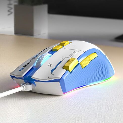 Mechanical Gaming Keyboard Mouse Combo Set Wired Keyboard | 100 Keys Ice-Blue Backlit Wired Keyboard and Mouse Combo | Brown Switch Keyboard | 8 Button Programmable 6DPI Adjustable Gaming Mouse in Saudi Arabia