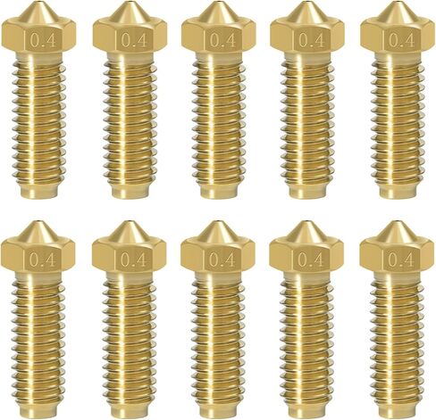 BIQU 10 PCS Nozzles Kit 0.4mm for Creality K1, K1 Max, Ender 3 V3 KE, CR-10 SE, CR-M4 3D Printers, High Speed Brass Nozzles Kit, for 1.75mm Filament in Saudi Arabia