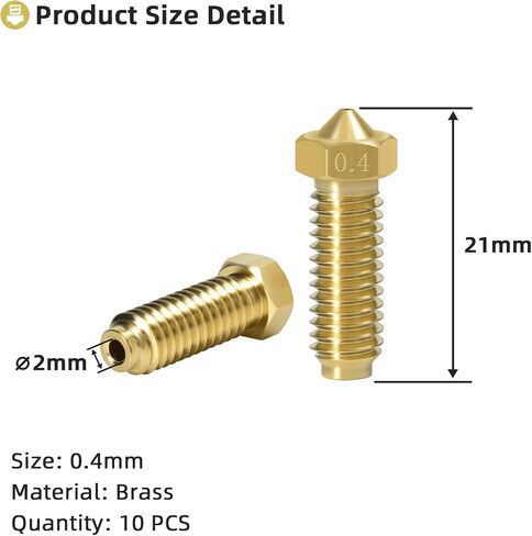 BIQU 10 PCS Nozzles Kit 0.4mm for Creality K1, K1 Max, Ender 3 V3 KE, CR-10 SE, CR-M4 3D Printers, High Speed Brass Nozzles Kit, for 1.75mm Filament in Saudi Arabia
