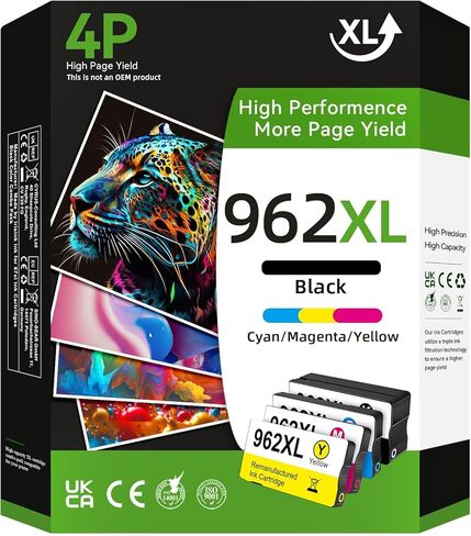 962XL Ink Compatible for HP 962 XL Ink Cartridge Combo Pack (Latest Chip) work well with HP OfficeJet Pro 9010 9012 9015 9018 9020 9025 9014 9016 9019 9022 9025e 9026 9027 9028 9029 Printer in Saudi Arabia
