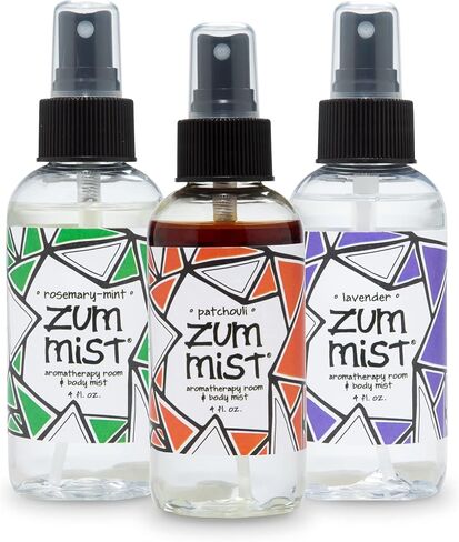 Zum Indigo Wild Mist Room & Body Spray - Aromatherapy Essential Oil Spray - Natural Body Mist & Room Spray - Rosemary-Mint, Patchouli & Lavender Scents - 4 fl oz (3 Pack) in Kuwait