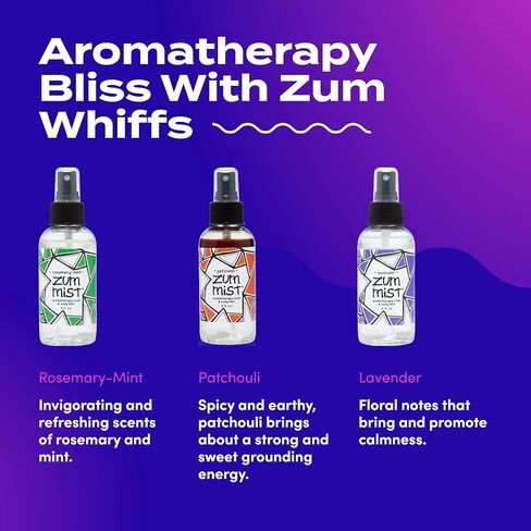 Zum Indigo Wild Mist Room & Body Spray - Aromatherapy Essential Oil Spray - Natural Body Mist & Room Spray - Rosemary-Mint, Patchouli & Lavender Scents - 4 fl oz (3 Pack) in Kuwait