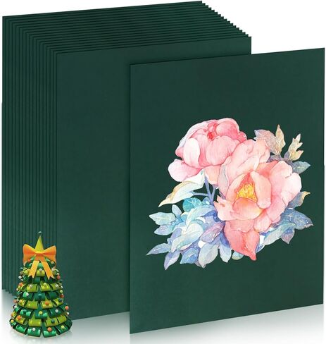 24 Pack Green Cardstock 8.5 x 11 inches Green Construction Paper, Thick Paper Cover Card Stock for DIY Crafts Supplies (Dark Green) in Kuwait