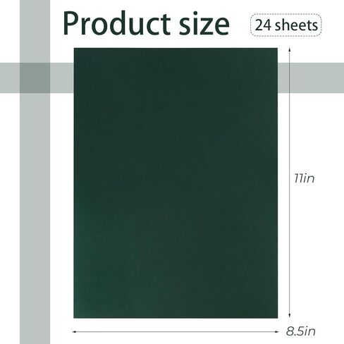 24 Pack Green Cardstock 8.5 x 11 inches Green Construction Paper, Thick Paper Cover Card Stock for DIY Crafts Supplies (Dark Green) in Kuwait
