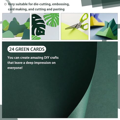 24 Pack Green Cardstock 8.5 x 11 inches Green Construction Paper, Thick Paper Cover Card Stock for DIY Crafts Supplies (Dark Green) in Kuwait