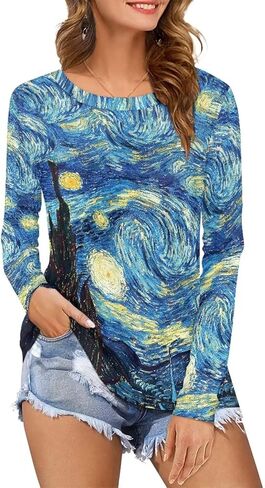 قمصان بأكمام طويلة للنساء، قمصان أساسية ورقبة دائرية، قمصان فائقة النعومة للفتيات المراهقات in Kuwait