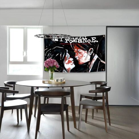 Generic Rock Chemical Band Romance Music Album Cover Tapestry 3X5 Feet Bedroom Living Room University Dormitory Party Decoration Etc Indoor and Outdoor Tapestry, black in Saudi Arabia
