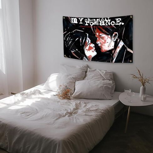 Generic Rock Chemical Band Romance Music Album Cover Tapestry 3X5 Feet Bedroom Living Room University Dormitory Party Decoration Etc Indoor and Outdoor Tapestry, black in Saudi Arabia