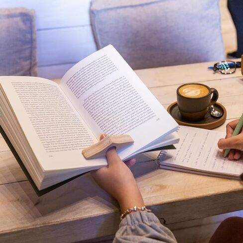 Book Page Holder Natural Wood Finish, Thumb Book Page Holder Handmade Guatambú, Book Page Holders for Reading Small, Reading Accessories for Book Lovers in Saudi Arabia