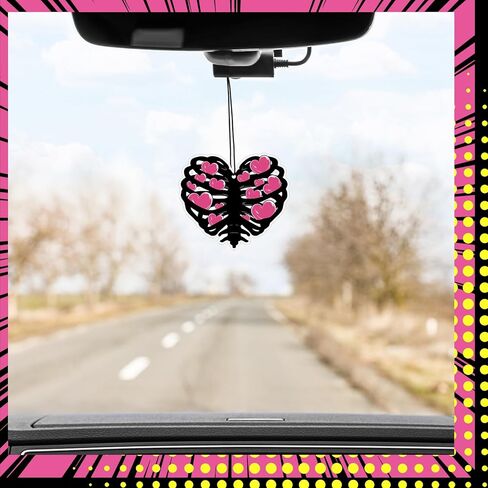 24 Pcs Horror Pink Ghost Air Fresheners for Car Car Interior Accessories Incense Chips Funny Car Rearview Mirror Pendant Hanging Ornament Vent Decoration for Girls Women Teen Gift in Kuwait