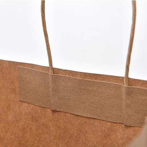 أكياس هدايا النبيذ من HEYULIGO Kraft بمقابض مقاس 10.16 سم × 10.16 سم × 9.85 سم، 50 قطعة لزجاجات مشروبات الويسكي والمشروبات لحقائب التسوق لحفلات الهدايا، وأكياس ورقية قابلة لإعادة التدوير مع مقابض لأي مناسبة (أبيض) in Saudi Arabia