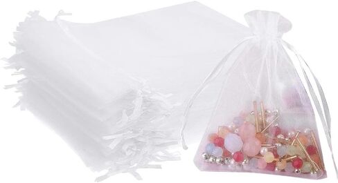 Stratalife Organza Bags Drawstring Bags Black Mesh Bags Jewelry Pouches Favor Bags Baby Shower Party Wedding Bags Candy Bags 5x7 Inches (50PCS Black) in Kuwait