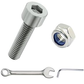 24PCS Replace Screws Stainless Steel M6 x 25mm Socket Head Cap Bolts with M6 Nylon Lock Nut,1 Pcs Hex Key,1 PCS Wrench