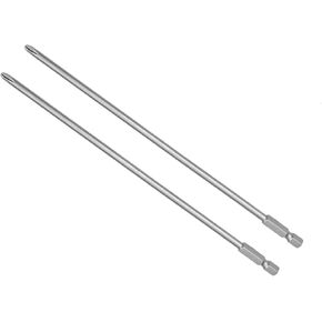 Phillips Cross Screwdriver Bits, 4.5PH2 200mm Long 1/4" Hex Shank, S2 Magnetic Phillips Drill Bit - (Applications: for Power Impact Driver), 2-Pieces