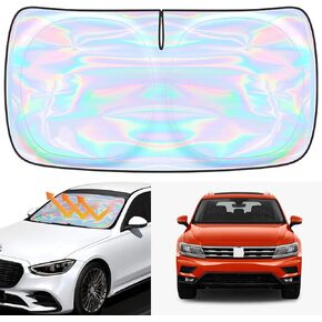 for Volkswagen Tiguan 2018-2024 Windshield Sun Shade Cover - Custom Fit Volkswagen Tiguan SunShade Foldable Front Window Sunshade Sun Visor Protector Block UV Rays Keep Your Car Cooler Car Accessories