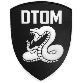 Don't Tread On Me Tactical Patch (3.4 x 2.7 Inches) DTOM Snake Morale 3D PVC Patch Rubber Military Patch Morale Patch with Hook & Loop Patch (Black)