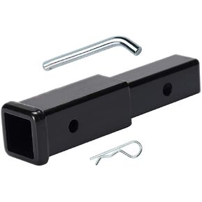 Zento Deals Trailer Hitch Receiver Steel Tube - Steel 2 inch Tube Extenders, Extension Pin and Clip Included, Heavy Duty 3500 lbs. Capacity, Extends Up to 7" Premium Quality