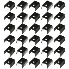 30PCS 19x15x10mm Aluminium Heat Sink Transistor Heat Sink Black Heat Sink Insulated Pad Suitable for TO-220 Transistor Cooling