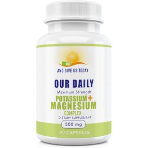 Our Daily Vites Potassium Magnesium Supplement 500mg - Powerful Magnesium Potassium Supplement with 5 Forms of Magnesium for Muscle Recovery, Leg Cramps, Gluten-Free Non-GMO - 90 Caps