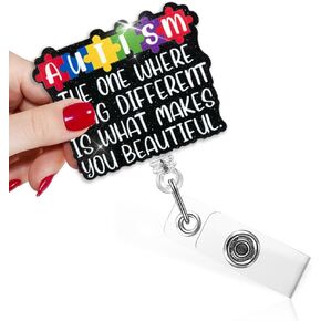 TOUNER It Costs Nothing to Be Kind Funny Badge Reel with Black Glitter, Retractable ID Clip Holder for Nurse Doctors CNA RN Teacher Social Worker, Graduation Gifts for Nursing Students