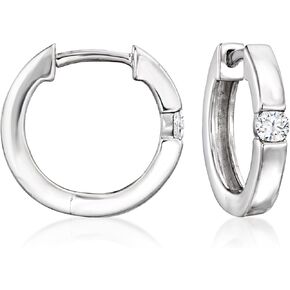 RS Pure by Ross-Simons 0.10 ct. t.w. Diamond Hoop Earrings in Sterling Silver