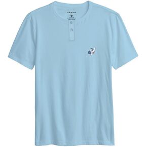 JOE BOXER Soft Henley Shirts for Men, Moisture-Wicking Mens Sleep Shirts Short Sleeve, Mens Lounge Shirt with Banana Logo