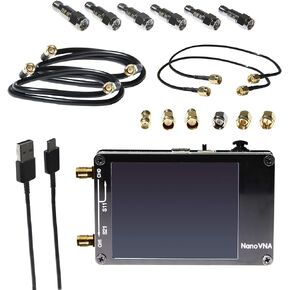 NanoVNA Bundle - Open Hardware Vector Network Analyzer Kit. Includes 50kHz-900MHz+ Portable VNA with EMI Shielding, SOLT Calibration Kit, 6pc Attenuator Kit and Much More!