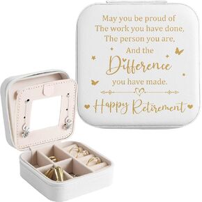 Best Friend Birthday Gifts, Mothers Day Gifts for Friend, Best Friend Small Travel Jewelry Case for Women, Friendship Portable Leather Jewelry Box Organizer with Mirror for Christmas