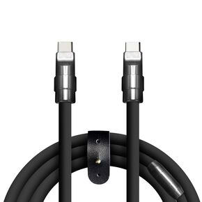 Black Chubby - Special Black Samurai Edition Durable Fast Charging Cable 240W USB Type-C Cables Ultra-Thick Silicone Phones Tablets Cord, Matte Black, Type C to Type C, 6.6FT