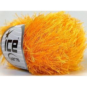 Canary Yellow Eyelash Yarn 50 Gram Ice 22756