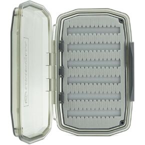 UMPQUA UPG Foam WP Essential Medium Fly Box - Lightweight Versatile Medium-Sized Waterproof Dustproof Quick-Loading Fly Storage Case - Fly Fishing Tackle Organizer - Gray