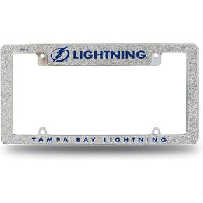 Rico Industries NHL 12" x 6" Chrome All Over Automotive Bling License Plate Frame Design for Car/Truck/SUV