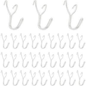 30PCS U-Shaped Stainless Steel Nail Plate Hooks Display Hooks 1-inch spacing for Perforated Board Supermarket Shelf Tripod Hook Accessories Used for Hanging Retail Items Crafts Keys Small Tools