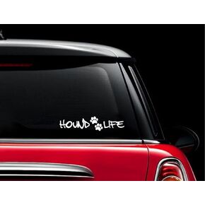 Hound Life Dog Decal Vinyl Sticker|Cars Trucks Vans Walls Laptop| White |7.5 x 2.5 in|CCI752