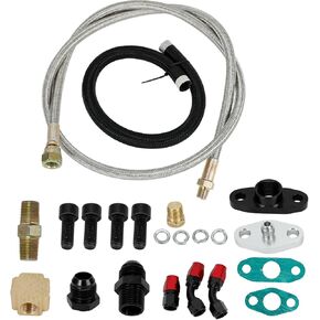 مجموعة كاملة لتغذية الزيت لخط إرجاع زيت الشاحن التوربيني متوافقة مع T3 T4 GT35 T70 T61 T66 T04E in Kuwait