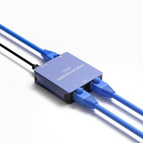 RJ45 Gigabit Ethernet Splitter 1x2 RJ45 Splitter High Speed 1000Mbps Network 1 in 2 Out (2 Devices Networked Simultaneously) Compatible with Cat5/Cat5e/Cat6/Cat6a/Cat7/Cat8 Cables（Silver）
