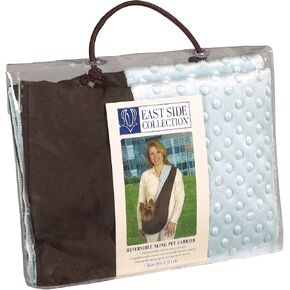 Reversible Sling Pet Carriers — Versatile Polyester Over-the-Shoulder Carriers for Small Dogs, Brown/Blue