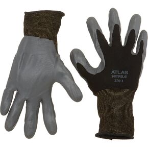 12 Pack - SHOWA Atlas 370 Black Work Gloves - Large