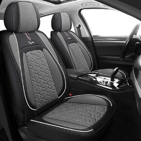 Tapha Executive Leatherette Car Seat Cover & Cushion Set, Breathable and Water-Resistant, Universal Fit for Car SUV & Truck (Front Seats Only, Beige) (TAP-01-A4)